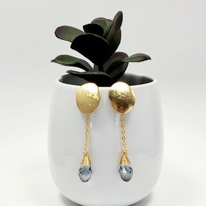 Dangle Earrings Teardrop crystal Gold fill